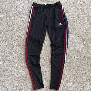 Adidas Black Pants with Red, White, &Blue stripes